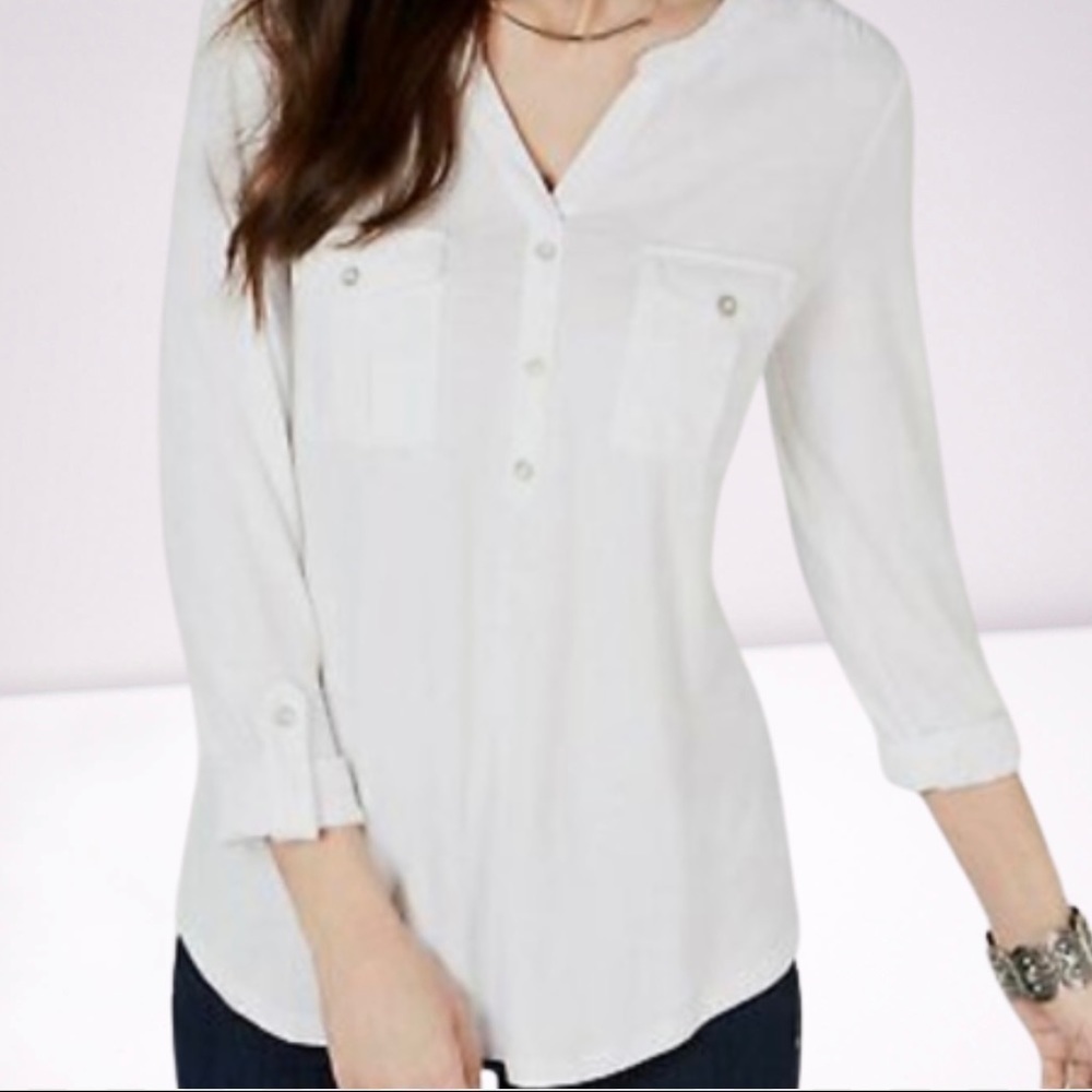 Style & Co Plus Size Ivory Relaxed Fit Shirt​​​​​​​​​​​​​​​​​​​​​​​​​​​​